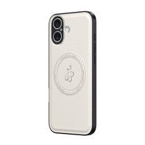 for iPhone 16 Case Compatible with MagSafe, Magnetic Premium PU Leather Case, Ultra Slim Cover Shockproof Protective Wireless Charging Phone Case Designed for iPhone 16, White