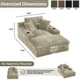 thumbnail image 3 of Rophefx 75.9" Oversized Chair Chaise Lounge Indoor, Cloud Sofa Bed with Cup holder,Sleeper Reading Chair Couch for Living Room, Bedroom,Light Brown, 3 of 7
