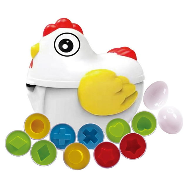 Clasificador de forma de juguete Sunnimix 12 piezas de Huevos de forma y color pollo juguetes sensoriales