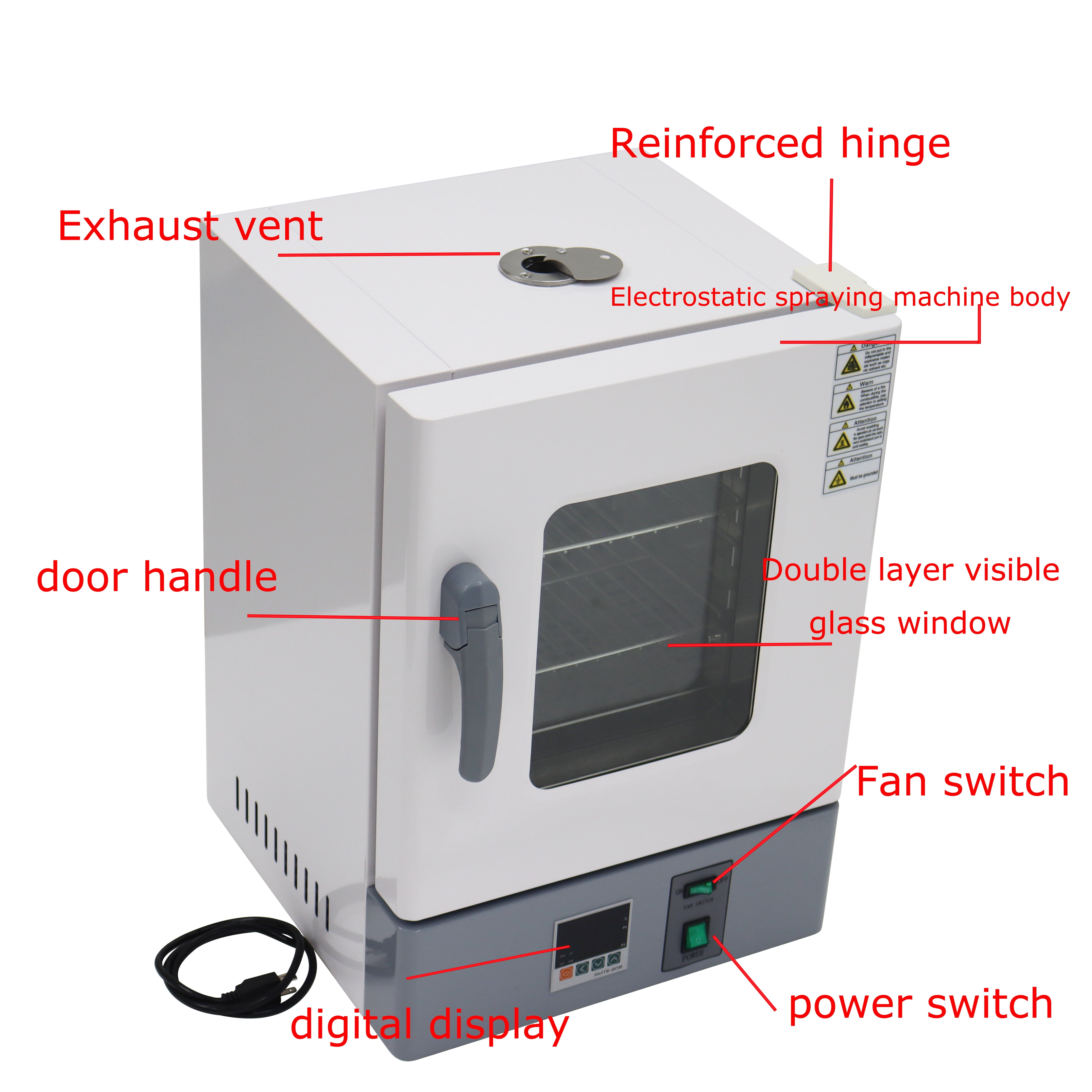 Electric Hot Blast Drying Oven Digital Forced Air Convection Drying Oven for Industrial Lab 110V