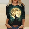 thumbnail image 2 of Sheghy Tops for Women Going Out Womens Halloween Lapel Collar Long Sleeve Shirt - Printed Button Down Casual Multicolor S, 2 of 5