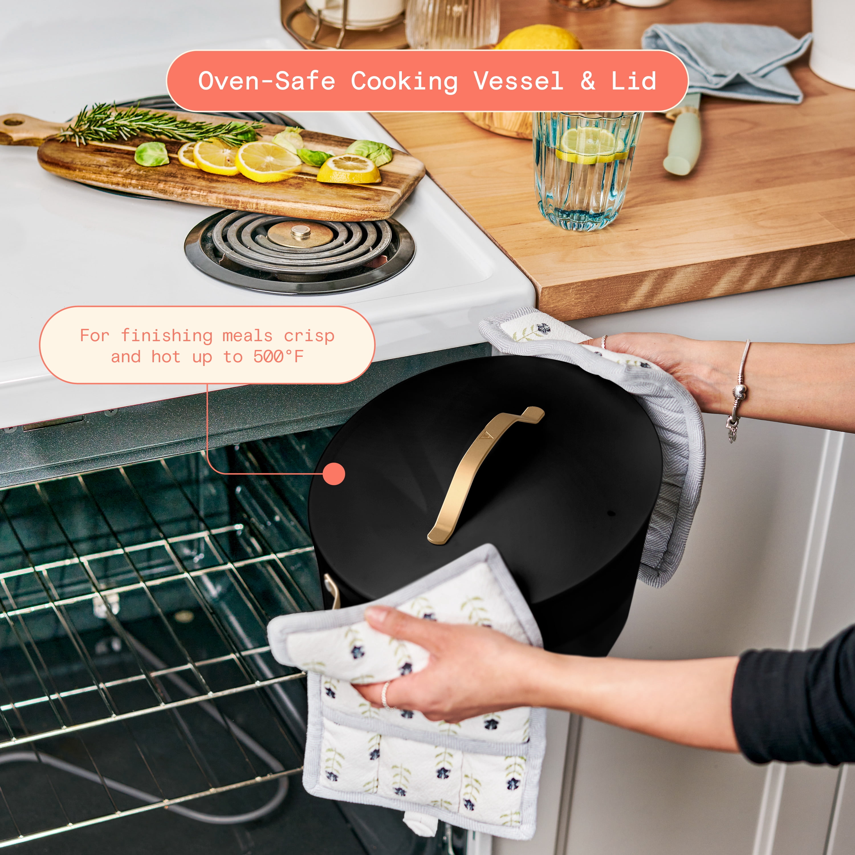 Beautiful 10-in-1, 8 Qt Multi-Cooker with Bamboo Steamer Insert and 7 Preset Functions, Black Sesame by Drew Barrymore