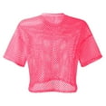thumbnail image 4 of Ediodpoh Women's Fashion Sexy Mesh Covering Smock Solid Color Short Sleeved T Shirt T Shirts for Women Hot Pink M, 4 of 4