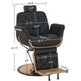 thumbnail image 5 of BarberPub Heavy Duty Hydraulic Pump Barber Chair, Reclining Salon Chair for Barbershop, 5 of 12