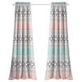 thumbnail image 2 of Lush Decor Lush Decor Elephant Stripe Room Darkening Window Curtain Panel Pair, 84" x 52" + 2" Header, Turquoise Pink, 2 of 7