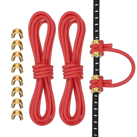 Uxcell Archery D Loop Rope Bow String D Loop Rope with Brass Nock Points 3 ft & 2 Pcs & Red -Fitting for (Compound Bow Strings)