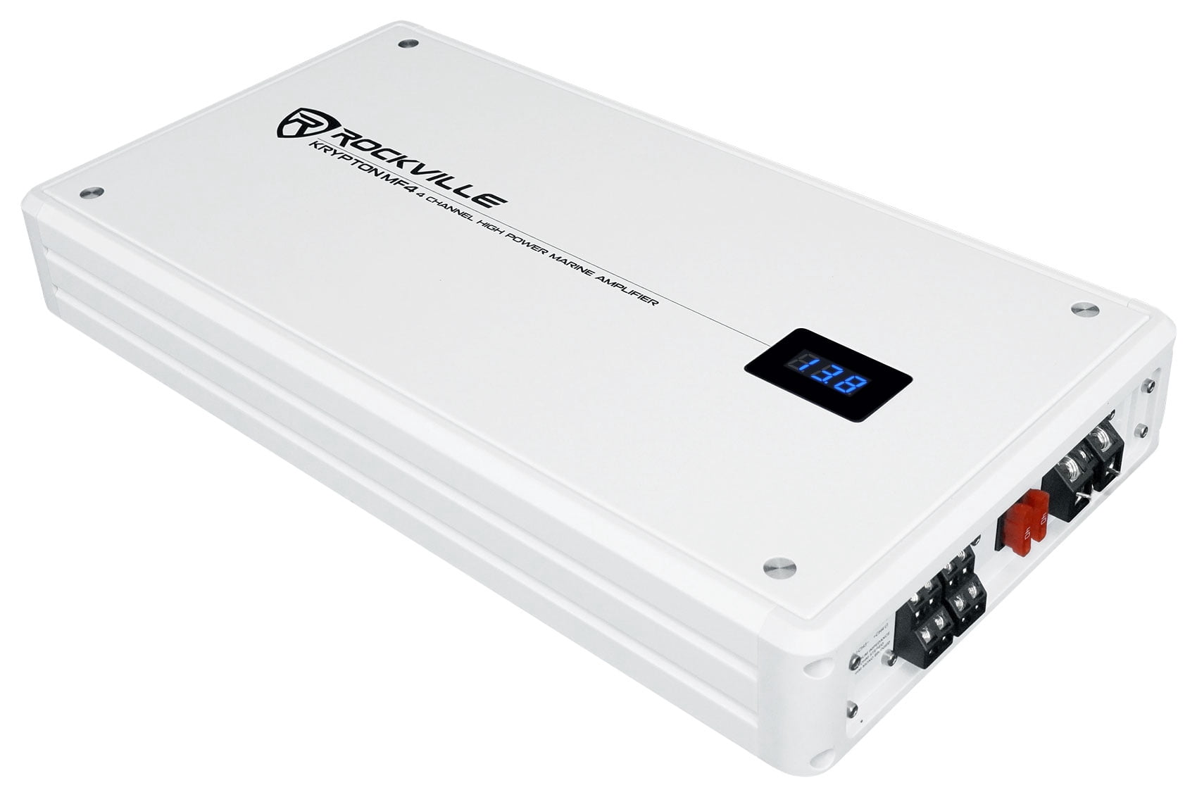 Rockville KRYPTON MF4 2400w Peak 4 Channel Marine Amplifier Boat Amp in White