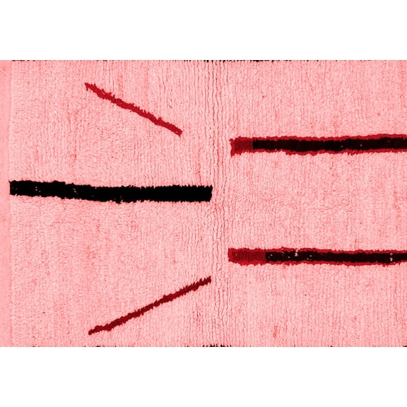 Ahgly Company Machine Washable Indoor Rectangle Solid Red Modern Area Rugs, 5' x 7'