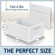 Starplast Collapsible Decorative Plastic Storage Bins, Set of 3, White