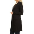 thumbnail image 3 of Women's Long Sleeves Relexed Fit Open Front Side Pockets Solid Cardigan, 3 of 4