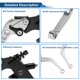 thumbnail image 4 of Palancas de freno de embrague cortas para Honda, Kawasaki, Suzuki y Yamaha, ajustables, palanca de freno de manillar de motocicleta, aleación de aluminio, tono plateado sólido, 4 of 6