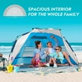 thumbnail image 3 of OutdoorMaster Pop Up Beach Tent for 4 Person - Easy Setup and Portable Beach Shade Sun Shelter Canopy with UPF 50+ UV Protection Removable Skylight Family Size - Blue+Gray, 3 of 11