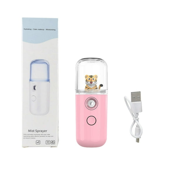Awwp Pink 1*Facial Steamer 1*Usb Cable Gifts for Women Easy Care Sunshine 15S Heated Mini Travel Steamer Cordless Easy Care Sunshine Mini Travel Steamer Battery Operated Fabric Steam for the Home