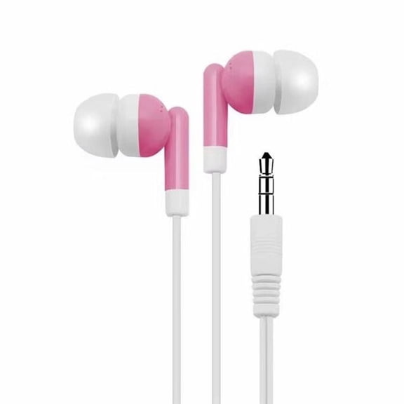 3.5mm Jack Wired In-Ear Earbuds, Soft Comfort Corded Headphones, Lightweight Multi Color Earphones, Universal Noise Isolating Earbuds Compatible With Multiple Portable Electronic Devices,Pink