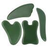 Juego de 4 piezas de Jade Natural Gua Sha Gouache raspador tablero de masaje herramientas de placa de masaje