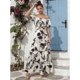 thumbnail image 3 of OYYN Womens Off Shoudler Boho Dresses Summer Casual Vacation Beach Flowy Sundress, 3 of 5