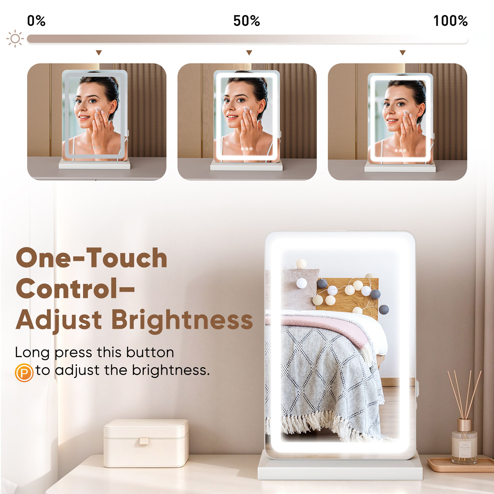 Gianna 13x17 LED Vanity Mirror with Dimmable Lights photo 5