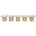 thumbnail image 3 of Meridian Furniture Pavilion Cream Boucle Fabric Bench, 3 of 9