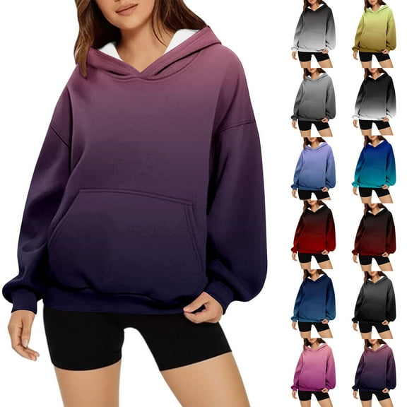 DDAPJ pyju Oversized Graphic Sweatshirt for Women Lightweight Pullover Hoodie Trendy Casual Tie Dye Hooded Sweatshirts with Kangaroo Pocket