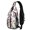 White Christmas Santa and Character Pattern, variant on White Christmas Nutcracker Pattern Sling Backpack, Travel Shoulder Pack with Earphone Port, Breathable Padded Back Gift Ideas for Holiday Birthday Gifts