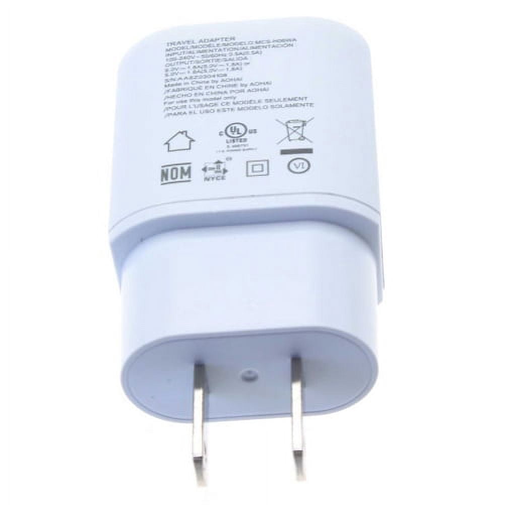 Power Adapter 6ft USB-C Cable 18W Fast Home Charger for LG Velvet, Wing, K92 5G Phones - QC3.0 TYPE-C Cord Travel Wall AC Plug Long P6J Compatible With LG Velvet, Wing, K92 5G Models