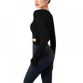 thumbnail image 2 of Topwoner Women's Long-sleeved Quick-drying Fitness Yoga Clothes Slim Sports Running Fitness Clothes With Chest Pad Elastic Tights Casual Shirt Black S, 2 of 6