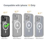 Compatible for iPhone 15 Case Waterproof, Full Body Underwater Dustproof Shockproof Case Built-in Screen Protector - Clear