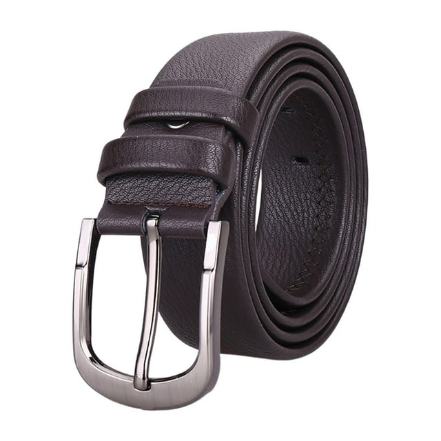 Cinturón para hombre, longitud 120cm, hebilla de Metal, cinturón de cuero PU ajustable, correa para la cintura Marrón