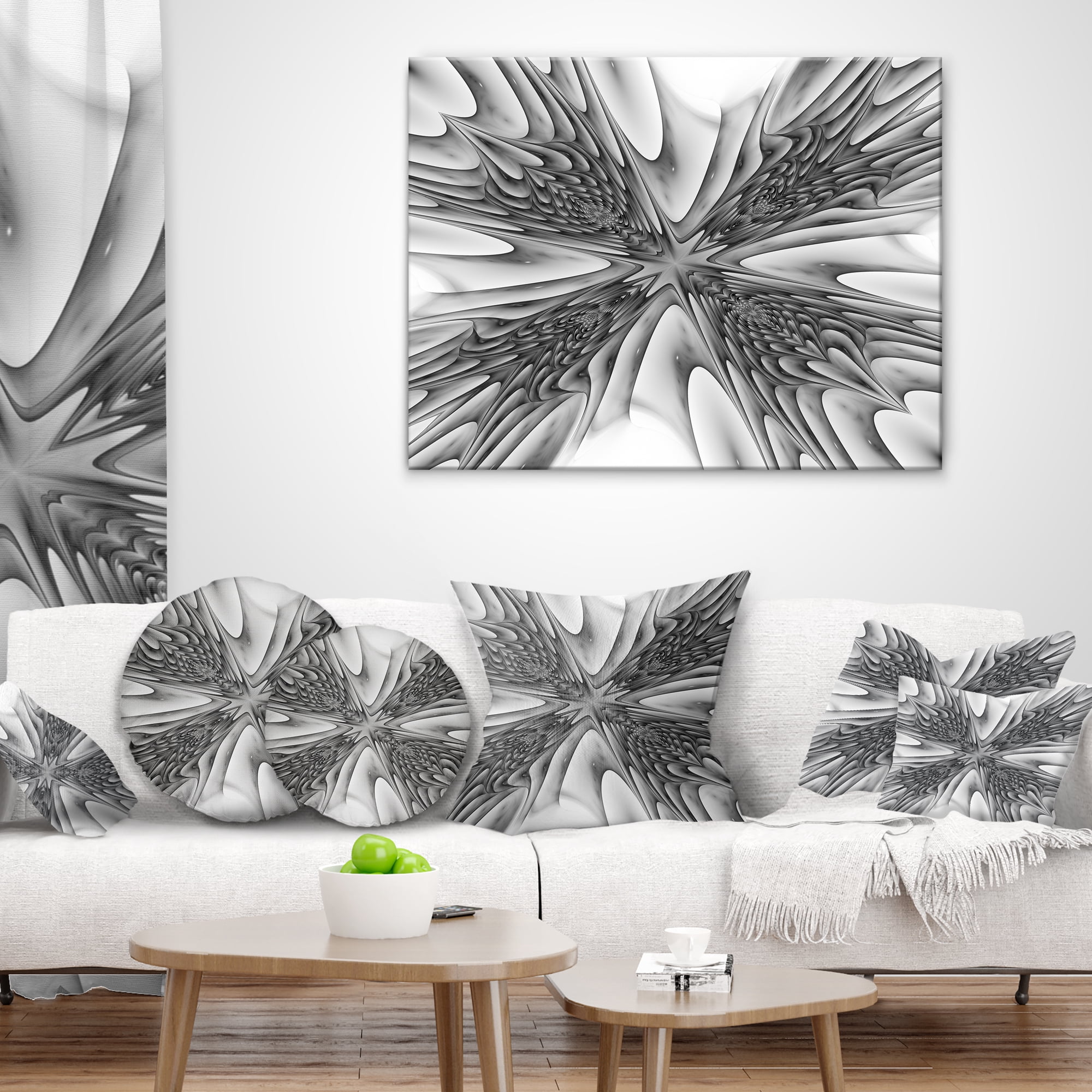 Designart Fractal 3D Magical Depth - Contemporary Throw Pillow - 18x18