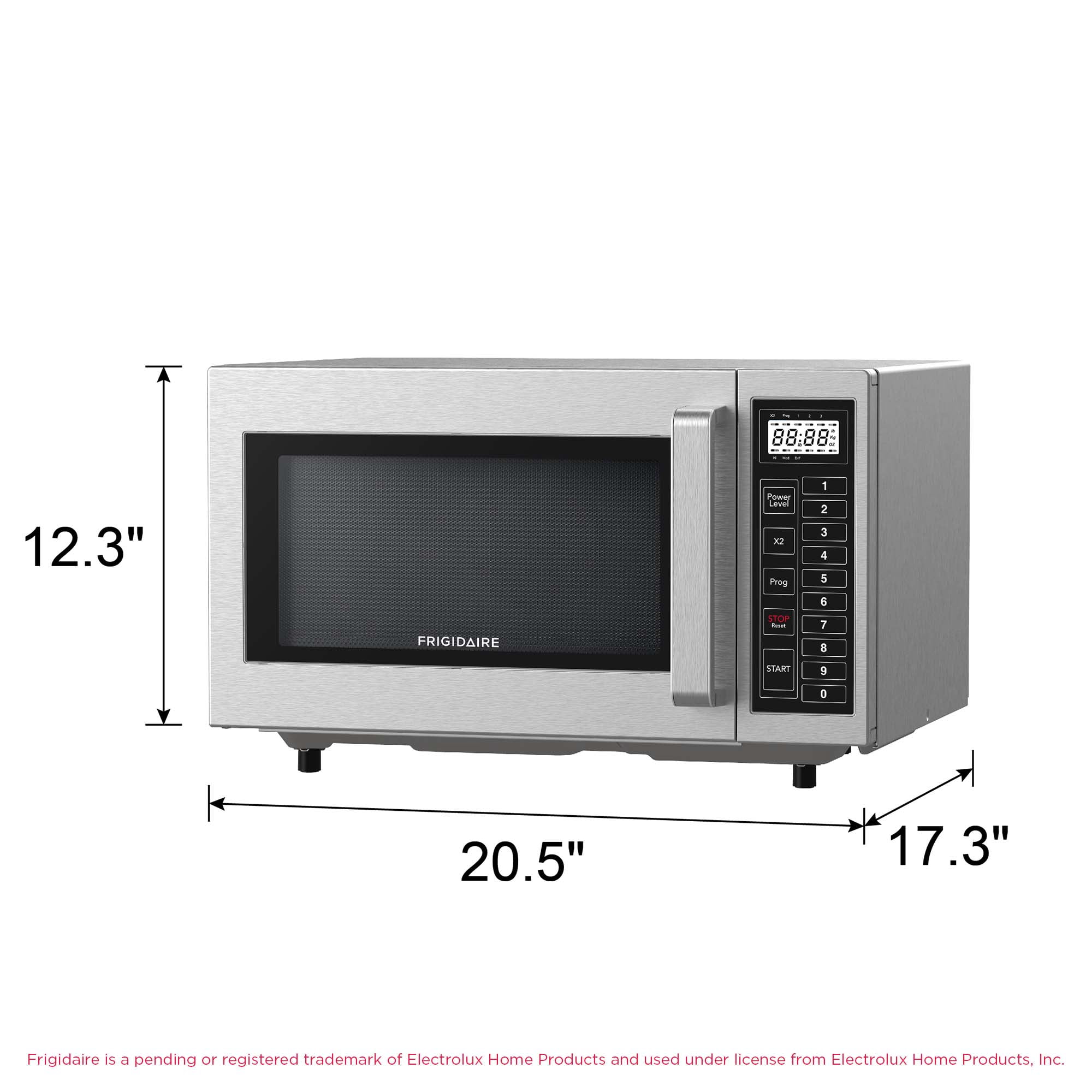 Frigidaire 0.9 Cu. ft. Commercial Microwave, NSF Certified Microwave with 10 Programmable Memory, Touch Screen Control, Stainless Steel