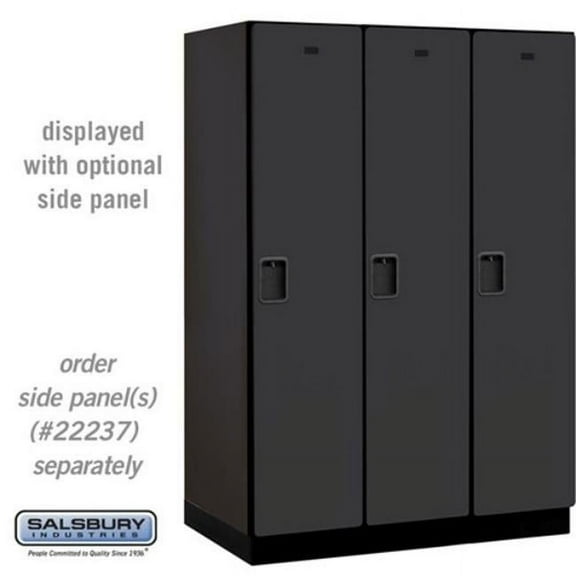 Salsbury Industries 18-21364BLK 18 in. Wide Single Tier Designer Wood Locker, Black - 3 x 6 ft. x 24 in.