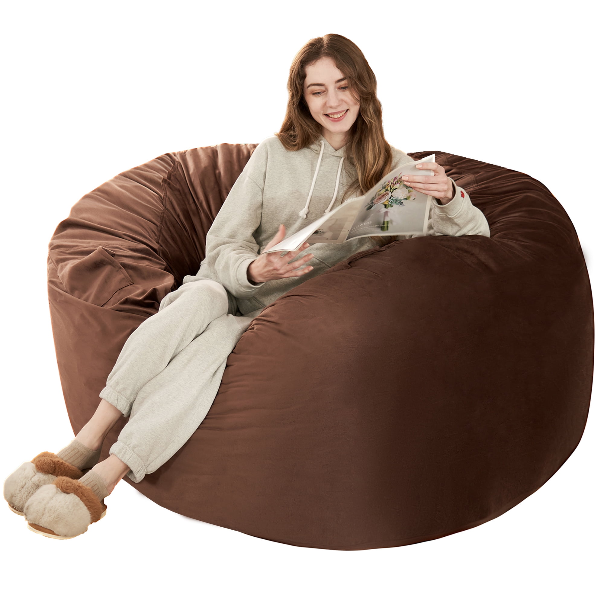 HABUTWAY Adult Size Bean Bag Chair 4' Filled Giant Memory Foam with