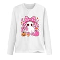 thumbnail image 3 of Sexlip Womens Long Sleeve Tops Casual Ribbon Graphic Shirts Blouses Loose Fit Cute Tunic Top Fall Fashion Clothes White S, 3 of 3