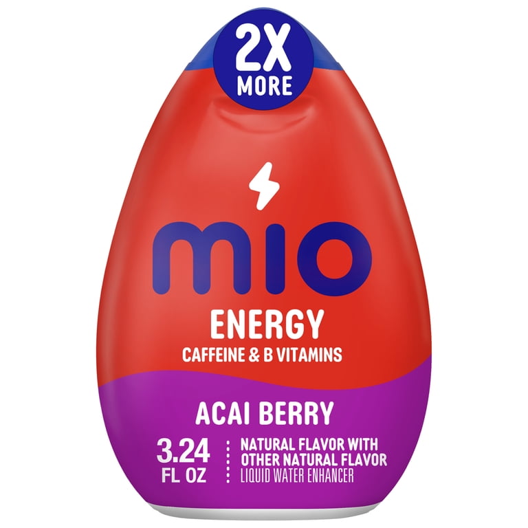 2 pack) Mio Energy Acai Berry Flavored with Other Natural Flavor Liquid  Water Enhancer, 3.24 fl oz Bottle - Walmart.com
