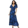 Sofia Jeans by Sofia Vergara Short Sleeve Wrap Maxi Dress, Women's
