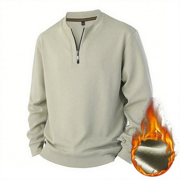 Men's Casual Long Sleeve Shirt, Lightweight Zipper Top with Breathable Moisture-Wicking Fabric, Elastic Athletic Design for Outdoor Sports and Travel