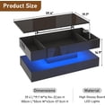 thumbnail image 7 of ChVans 39.4" Large Lift Top Coffee Table with Charging Station & LED Lights, Black High Glossy LED Coffee Table with Hidden Compartment Storage, Modern Living Room Tables, 7 of 7