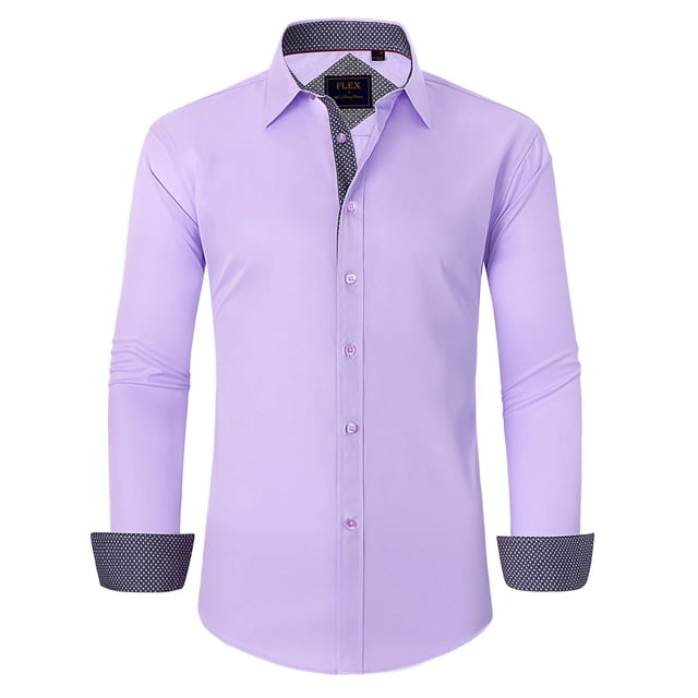 Camisa de vestir Alimens & Gentle de manga larga sin arrugas para hombre