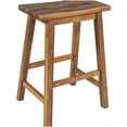 thumbnail image 5 of Set of 2 Rustic Kitchen Stools, Walnut Finish Solid Wood Counter Stools with Back Support for Dining Room, 5 of 10