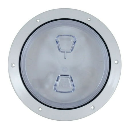 

Beckson DP40-W-C Screw-Out Deck Plate - 4 White/Clear