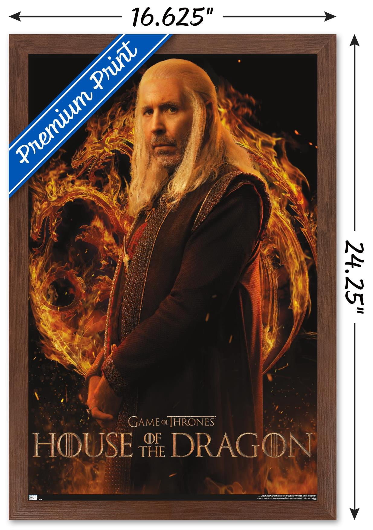 House of the Dragon - Viserys One Sheet Wall Poster, 14.725" x 22.375" Framed