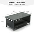 thumbnail image 6 of Ktaxon X-Large Outdoor Wicker Coffee Table with Tempered Glass Top and Storage, Black, 6 of 8