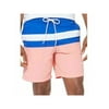 NAUTICA Mens Coral Drawstring, Color Block Classic Fit Moisture Wicking Swim Trunks S