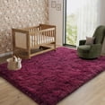 thumbnail image 3 of Javonne Fluffy Burgundy Red Rugs for Bedroom, 5x7 Ft Area Rug for Living Room, Soft Shaggy Plush Cute Floor Carpet for Boys Kids Girls Bedroom, Non Slip Carpets for Home Decor, 3 of 8