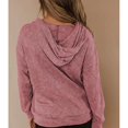 thumbnail image 2 of Blusa informal para mujer, sudaderas con capucha con cordón, manga larga, bolsillo, Top informal para mujer a la moda, rojo pardusco XXL, 2 of 6
