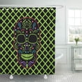 thumbnail image 1 of ABPHQTO Sugar Skull Neon Color Candy Celebration Colección Cultura Dark Day Dead Juego de cortinas de ducha de baño a prueba de agua 165x180 cm ABPHQTO PKNMT66x72Shower-9737, 1 of 2