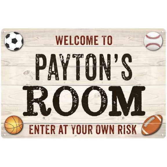 PAYTON'S Room Kids Bedroom Sign Boy's 8x12 Metal 208120090239
