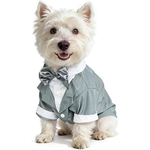 HQREA Small Dog Suit Doggy Tux for Puppy Formal Outfits for Small Dogs Tuxedo Shirt for Doggie