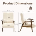 thumbnail image 5 of CoVibrant Adjustable Reclining Accent Chair, 4-Position Lounge Chair with 8.66" Ultra Thick Cushion & Waist Support Pillow for Living Room Bedroom, Beige, 5 of 9