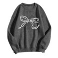 thumbnail image 2 of Fall TIMIFIS Crewneck Sweatshirts for Women Fashion Spring Fall Long Sleeve Shirts Cute Bow Print Sweater Pullover Tops - Spring/Summer, 2 of 4